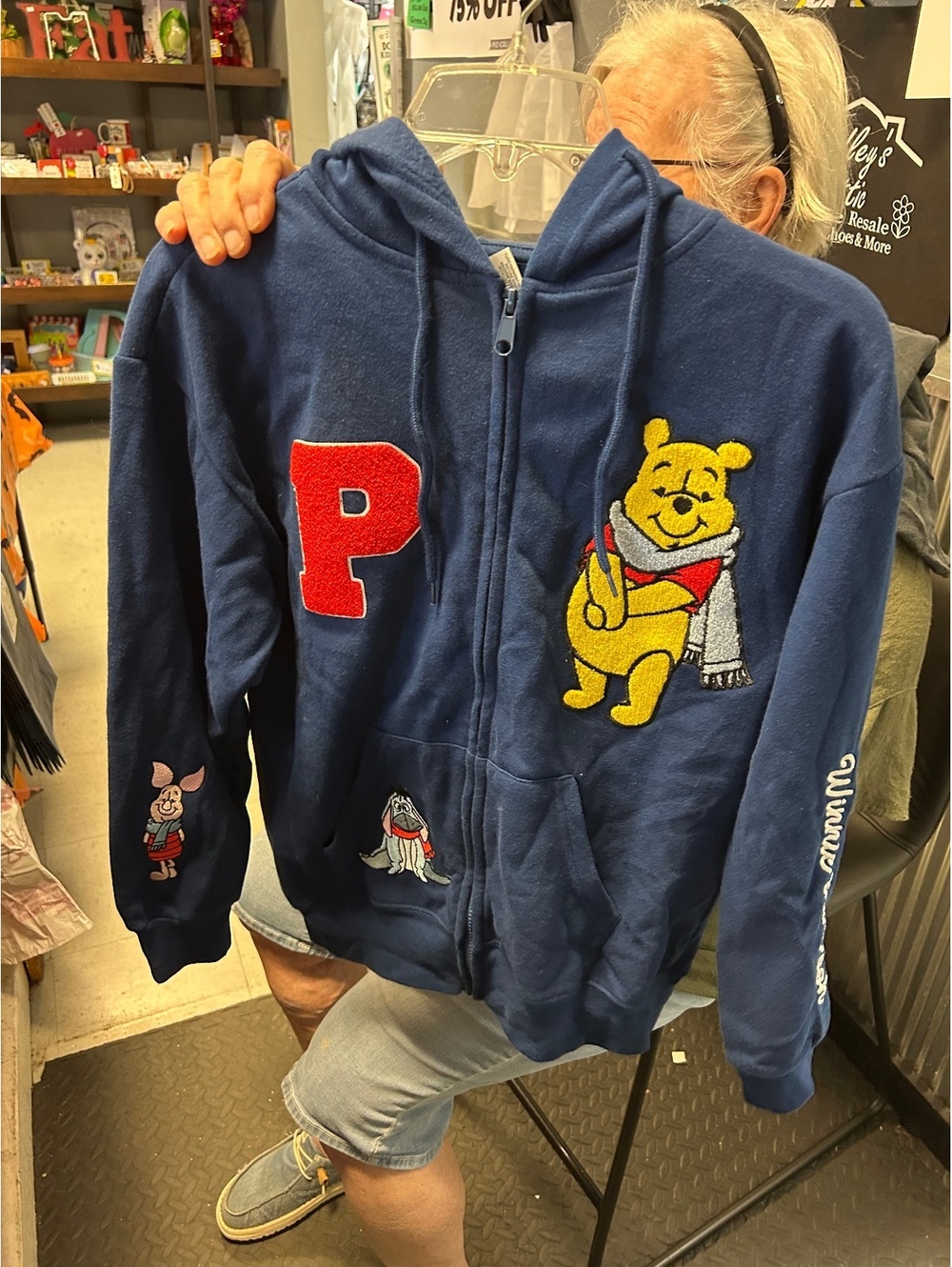 Pooh zip up jacket size Xs adult